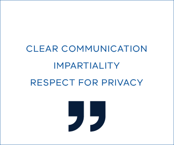 clear communication, impartiality, respect for privacy